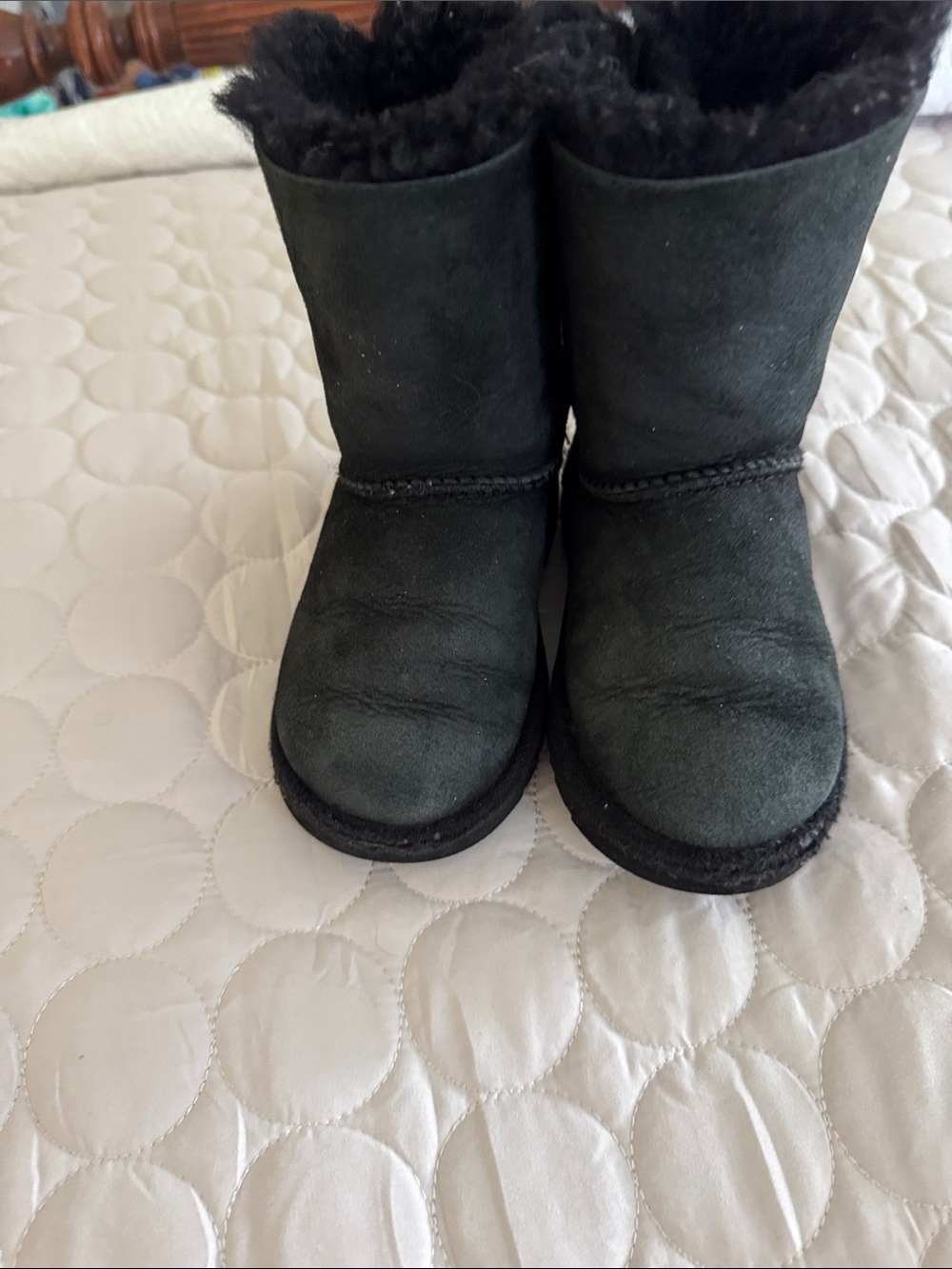 UGG Black Bailey Bow Shearling Boots